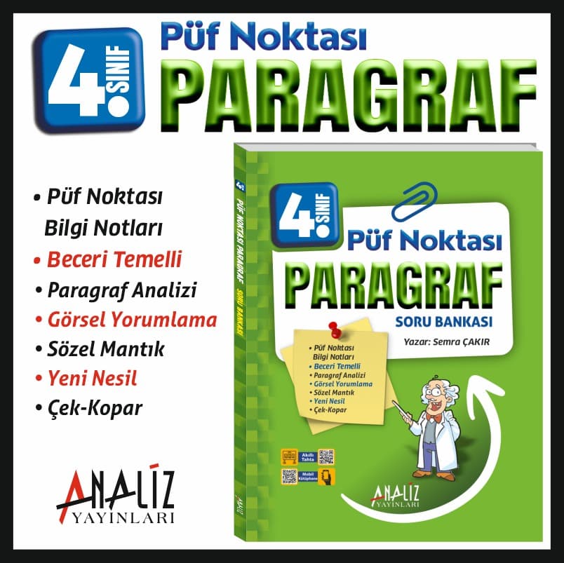 4.SINIF PÜF NOKTASI PARAGRAF YENİ NESİL  SORU BANKASI